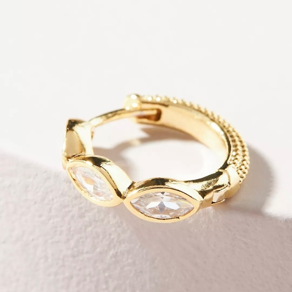 Cora Reversible Huggie Hoop Earrings | Anthropologie - Picture 2 of 3